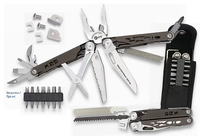 Alicate K25 cachas titanio 14 puntas